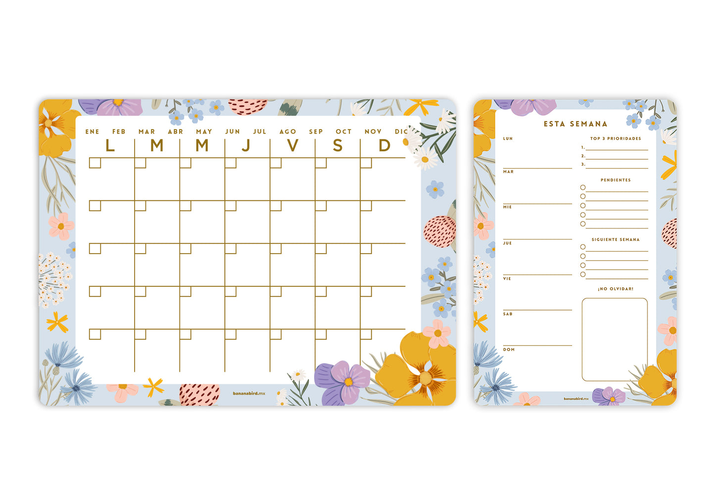 Kit de 2 planners magnéticos "Mensual + Planner mediano a elegir"