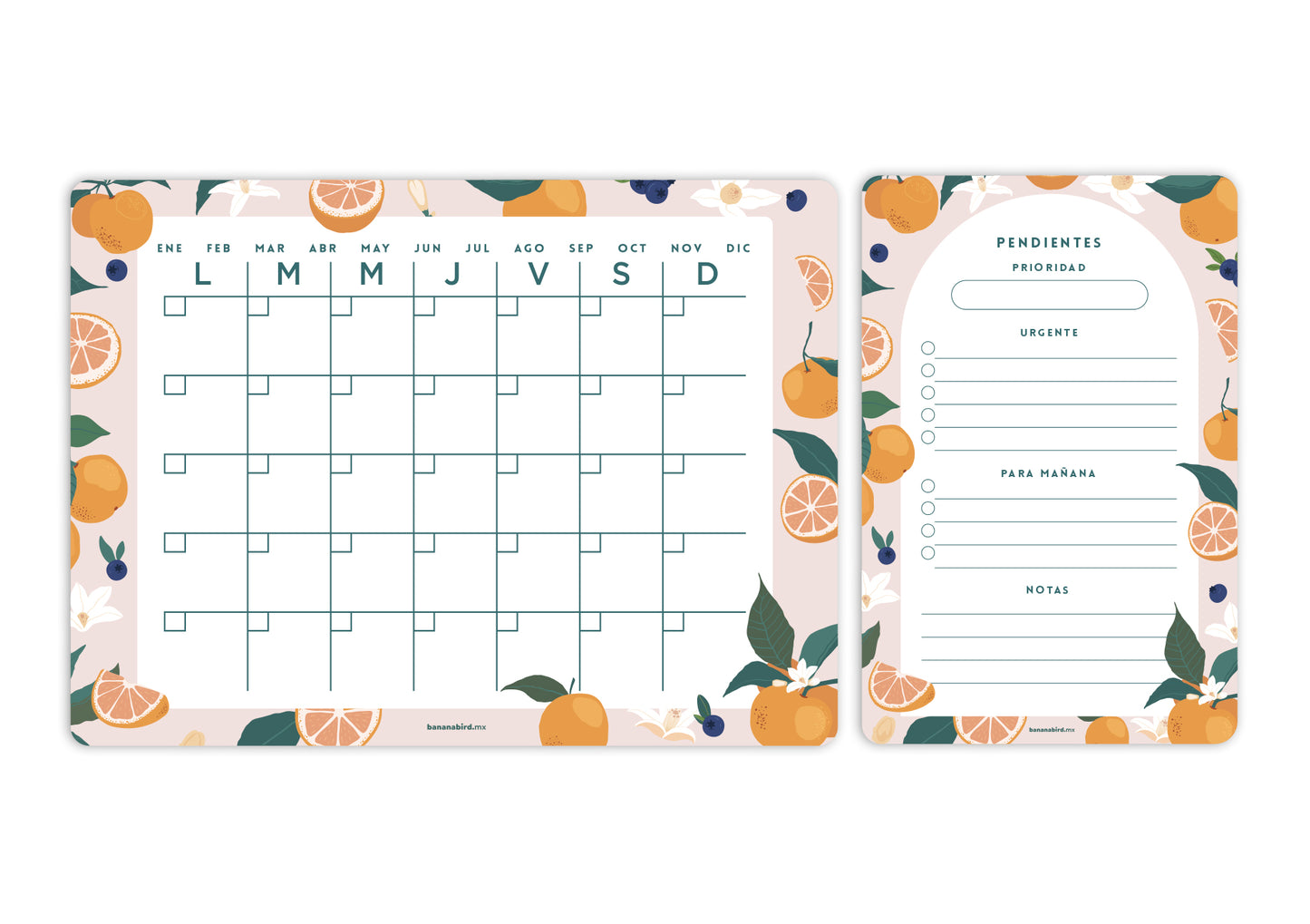 Kit de 2 planners magnéticos "Mensual + Planner mediano a elegir"