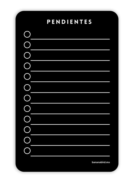 Planner magnético negro "Pendientes - POCKET"