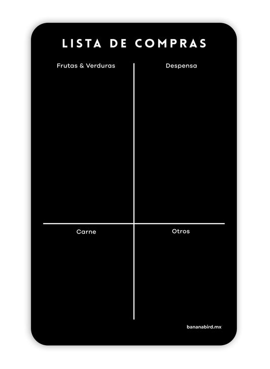 Planner magnético negro "Lista de compras - POCKET"