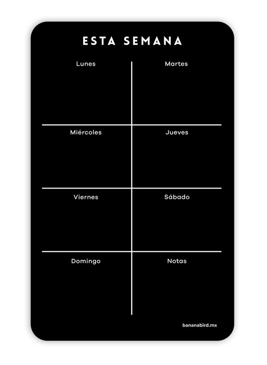 Planner magnético negro "Semanal - POCKET"