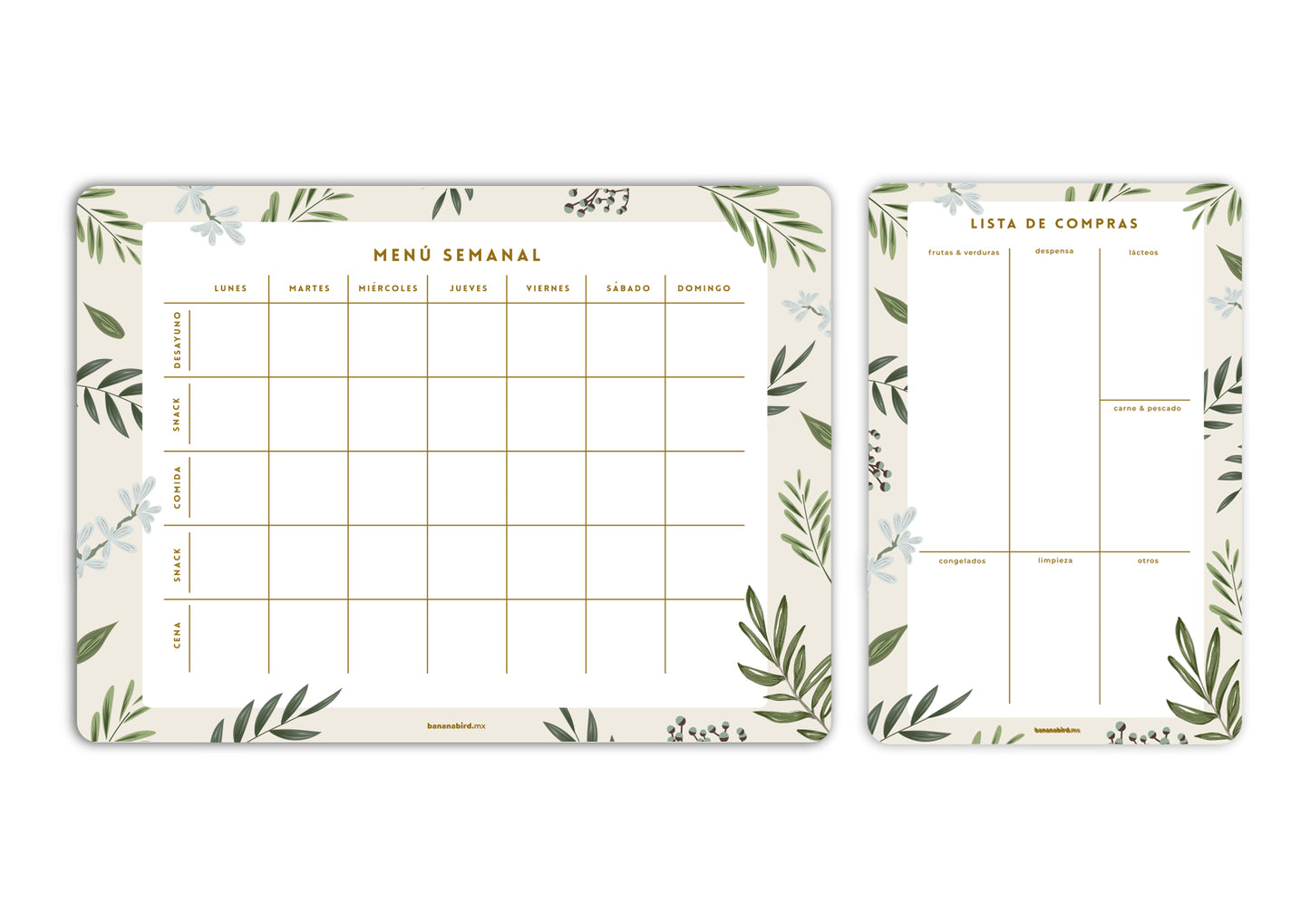 Kit de 2 planners magnéticos "Menú Semanal + Planner mediano a elegir"