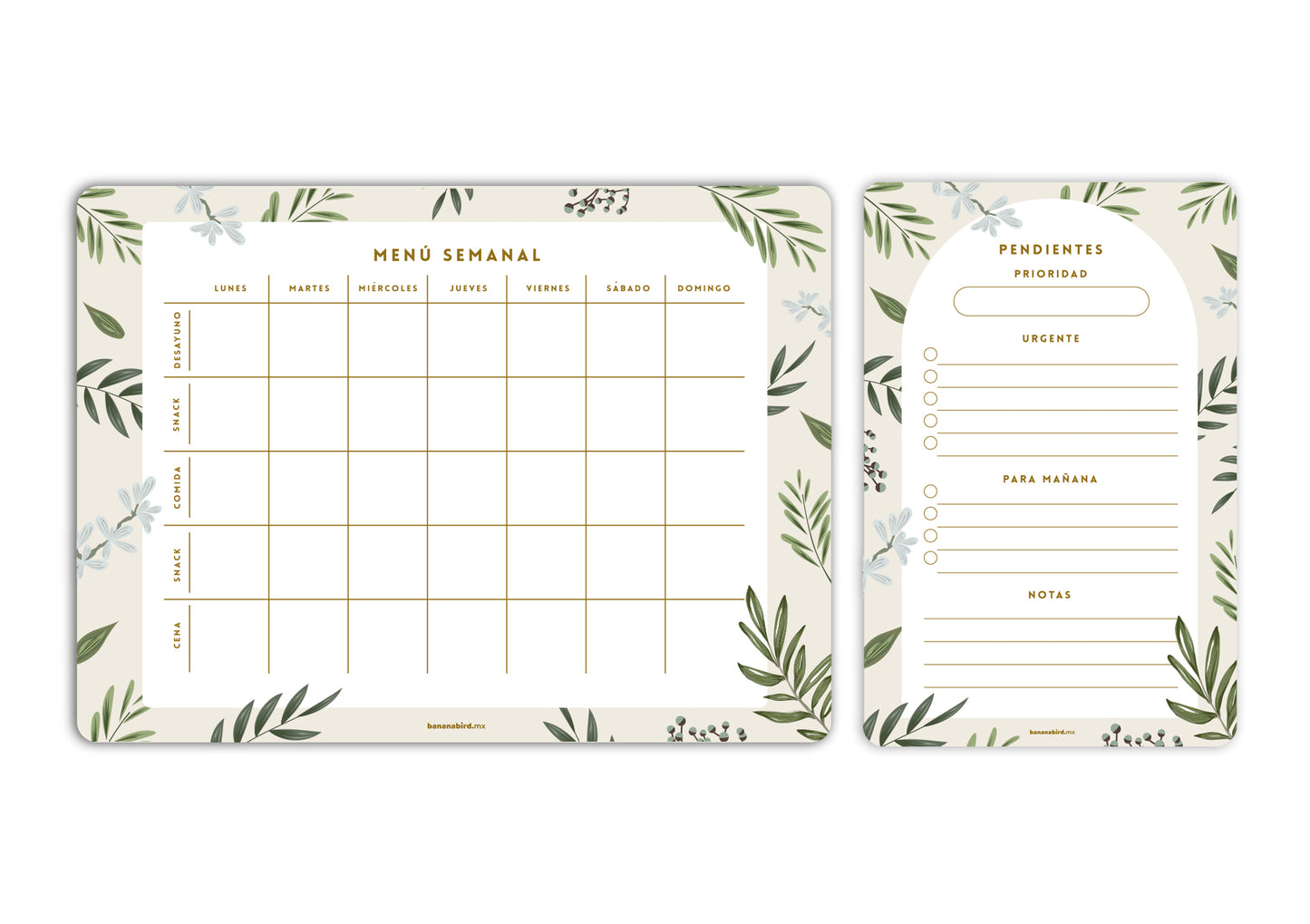 Kit de 2 planners magnéticos "Menú Semanal + Planner mediano a elegir"