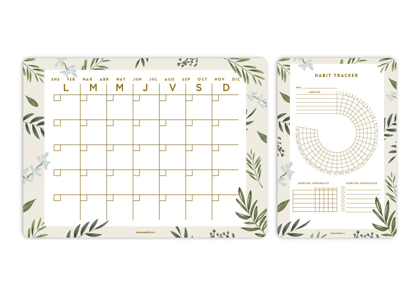 Kit de 2 planners magnéticos "Mensual + Planner mediano a elegir"