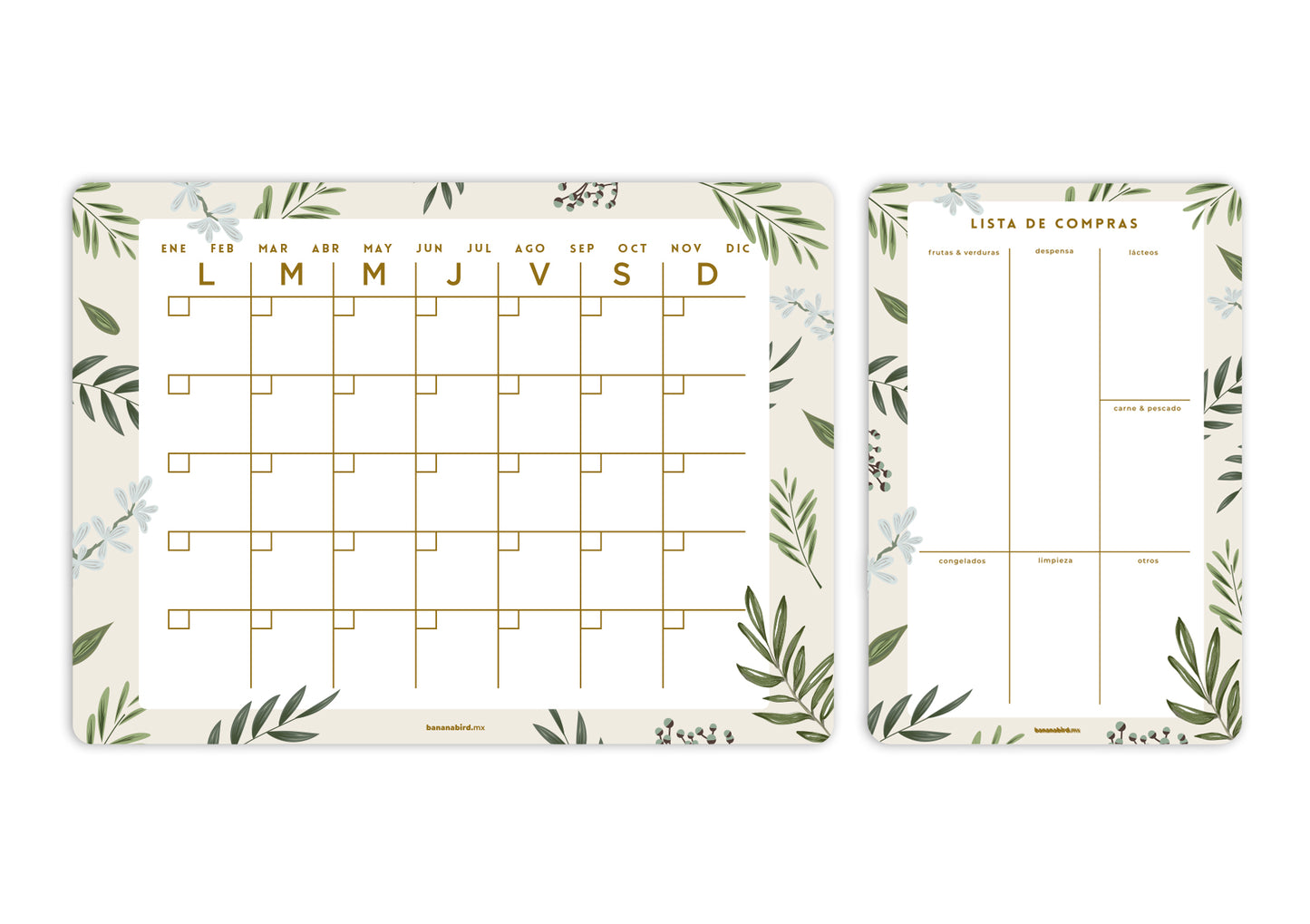 Kit de 2 planners magnéticos "Mensual + Planner mediano a elegir"