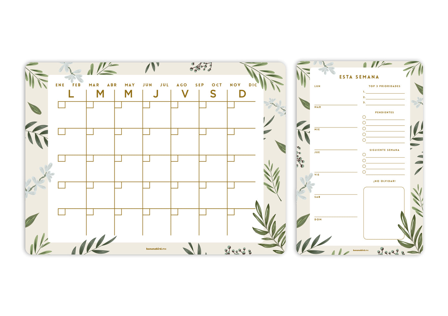Kit de 2 planners magnéticos "Mensual + Planner mediano a elegir"