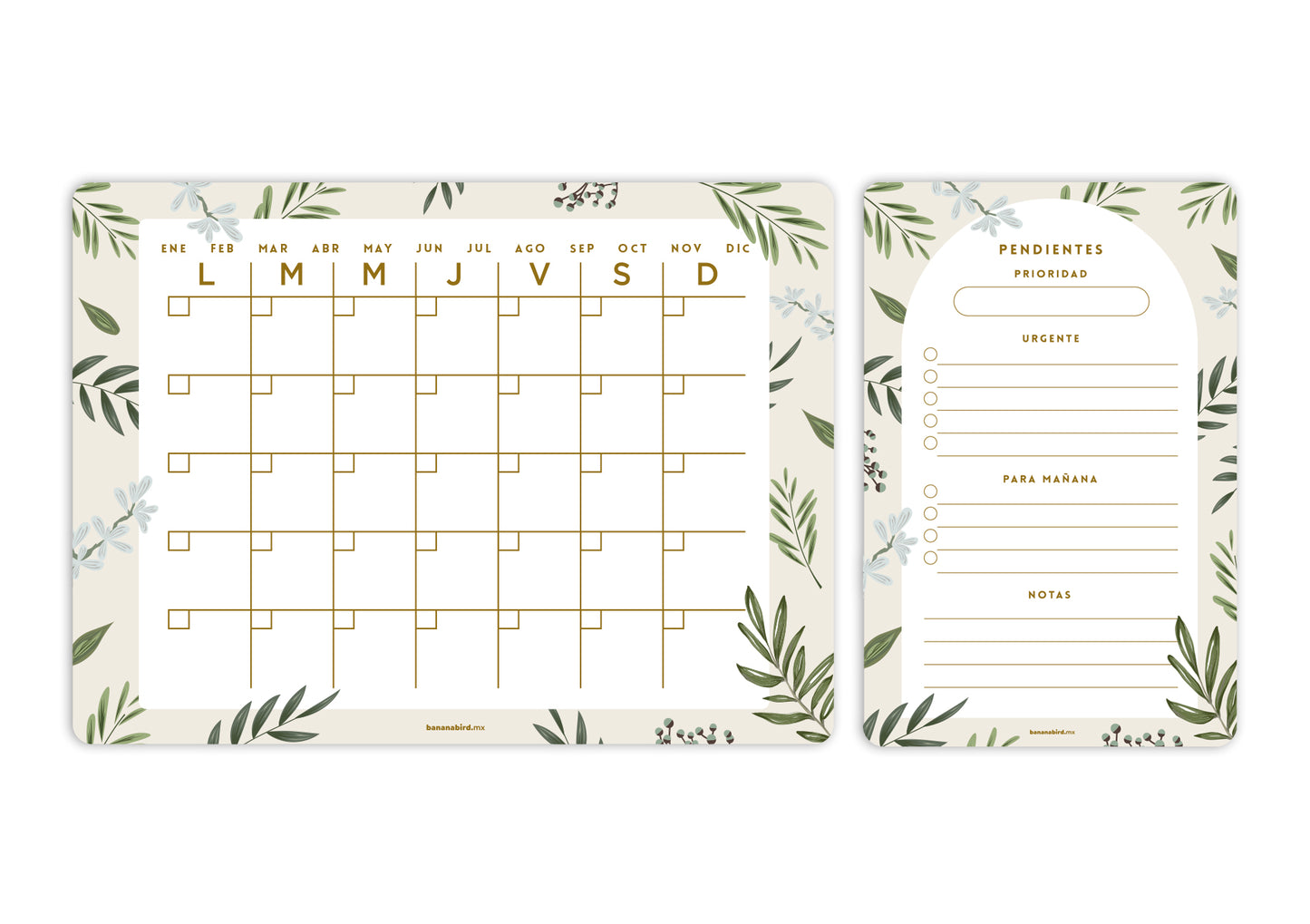 Kit de 2 planners magnéticos "Mensual + Planner mediano a elegir"