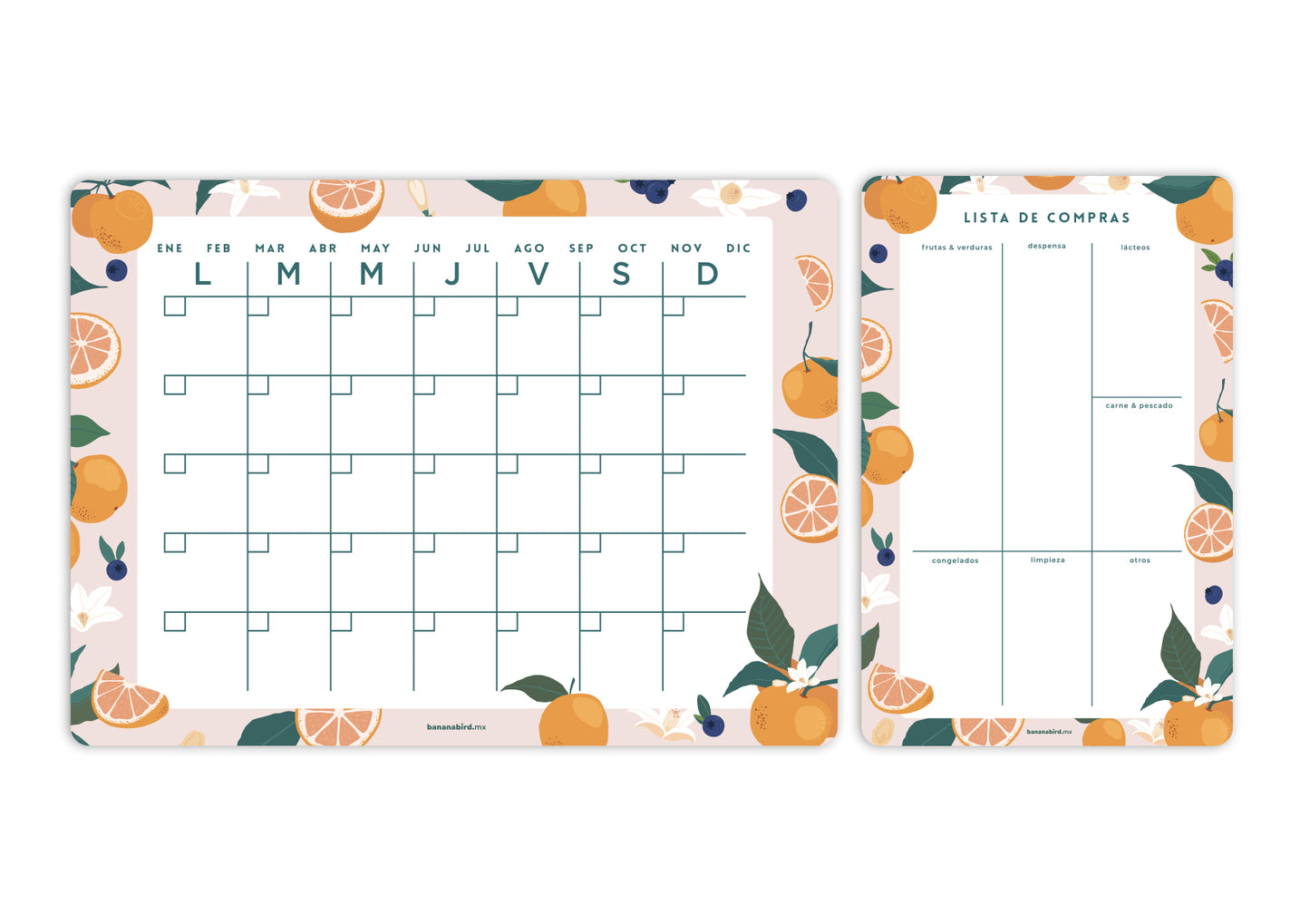 Kit de 2 planners magnéticos "Mensual + Planner mediano a elegir"