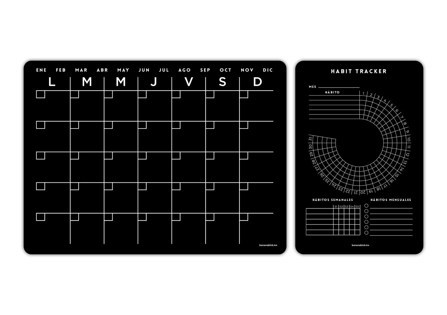 Kit de 2 planners magnéticos "Mensual + Planner mediano a elegir"