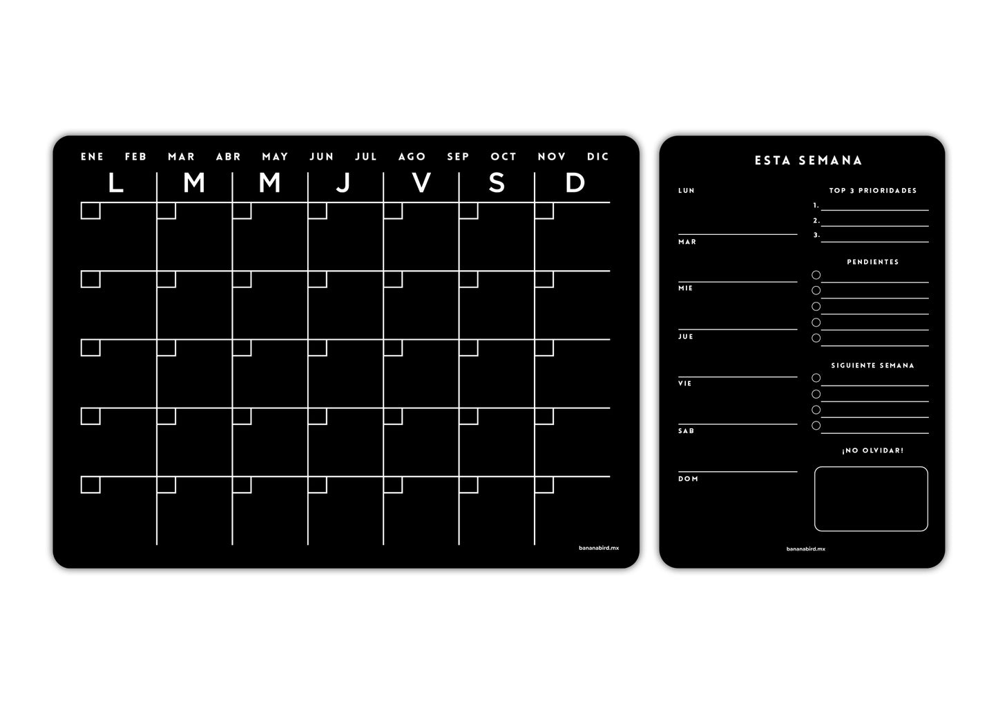Kit de 2 planners magnéticos "Mensual + Planner mediano a elegir"