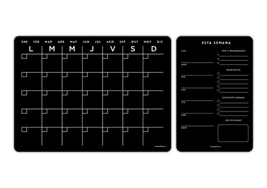 Kit de 2 planners magnéticos "Mensual + Planner mediano a elegir"