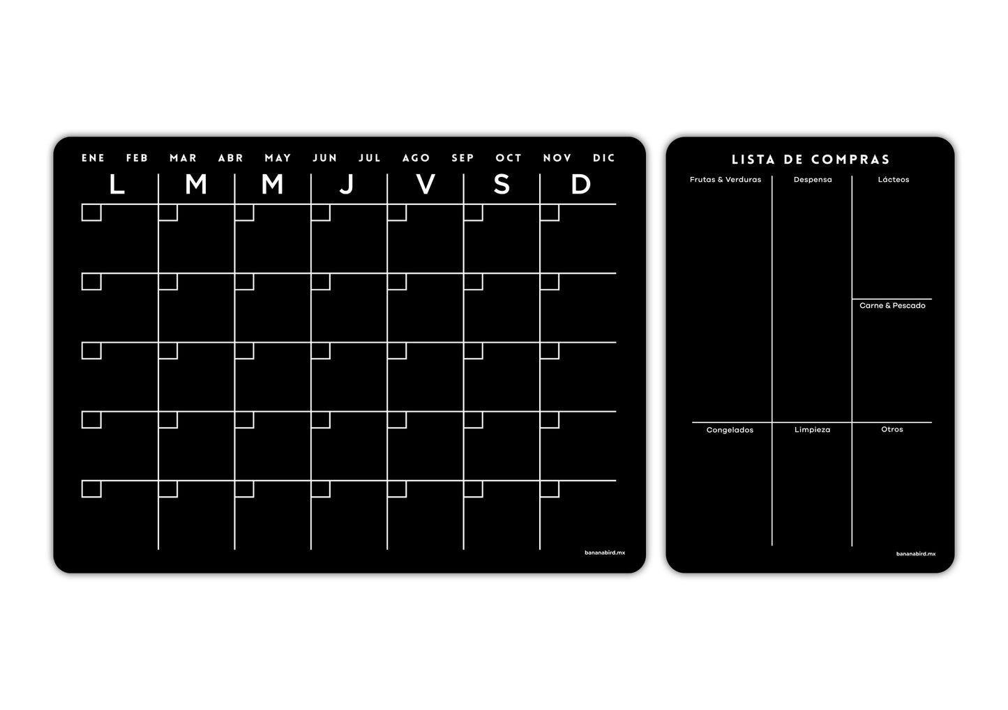 Kit de 2 planners magnéticos "Mensual + Planner mediano a elegir"