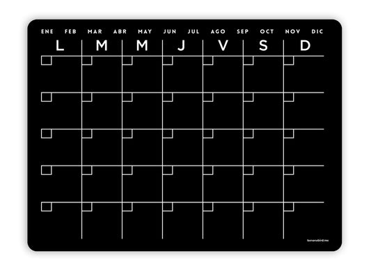 Planner Mensual Magnético Negro