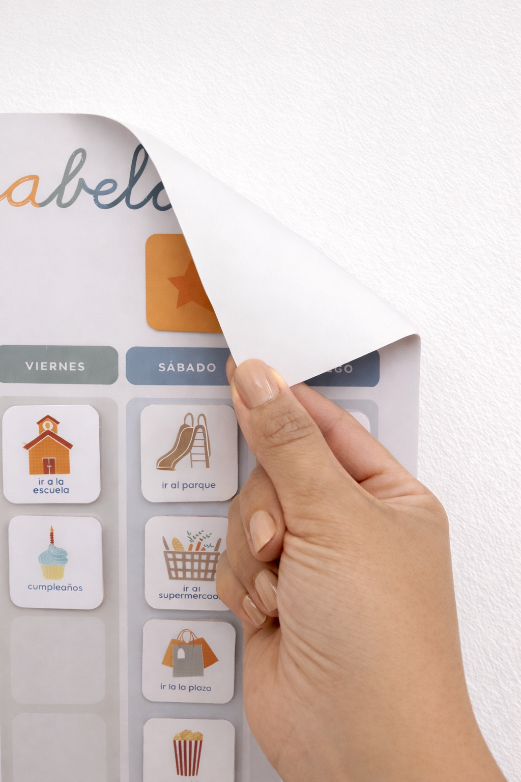 Tablero Semanal en Vinil Removible con velcros