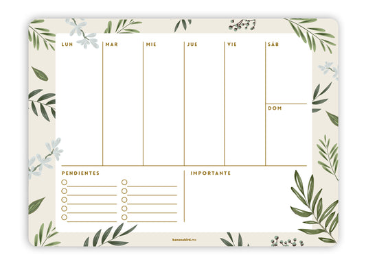 Planner magnético "Semanal con pendientes y notas"