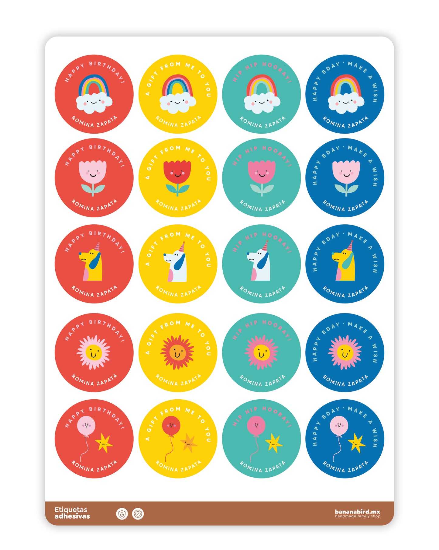 Planillas de Stickers para Cumpleaños