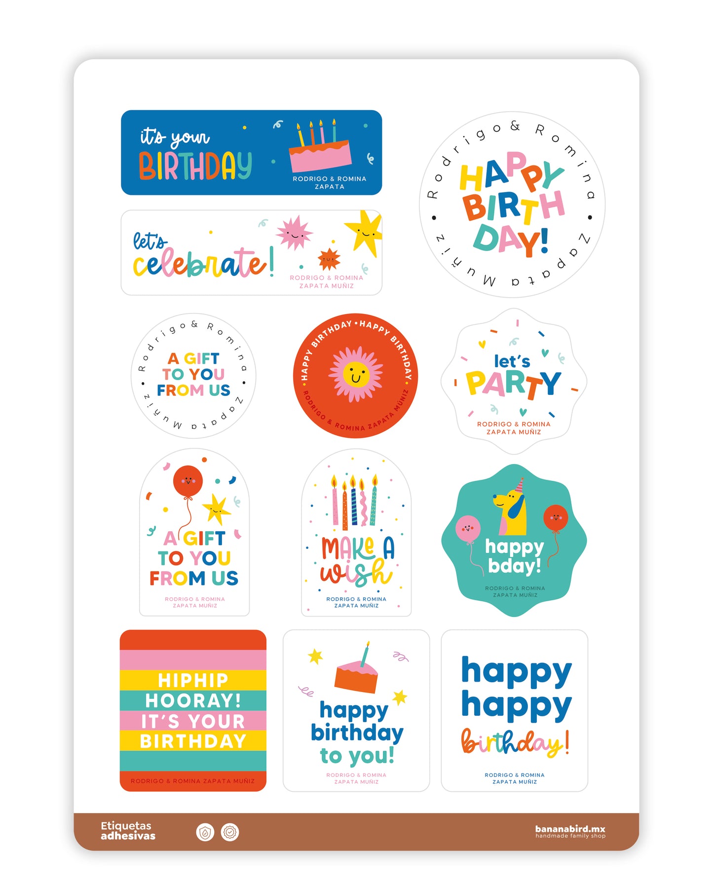 Planillas de Stickers para Cumpleaños