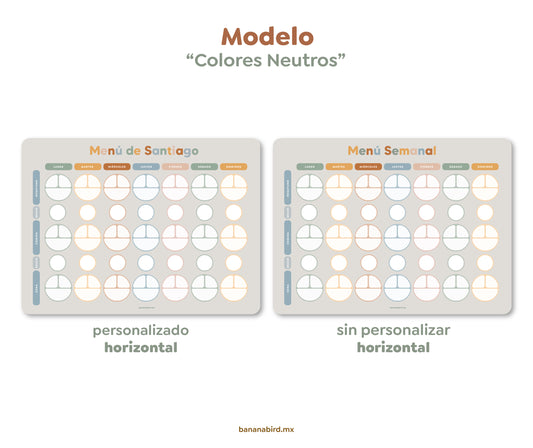 Planner magnético de "Menú para Toddlers"