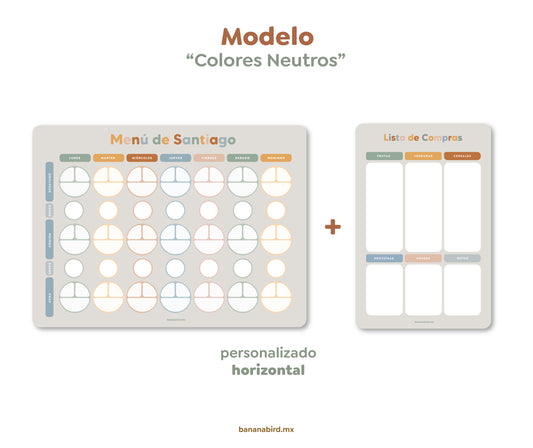 Kit de 2 planners magnéticos "Planner de Menú para Toddlers + Lista de Compras"