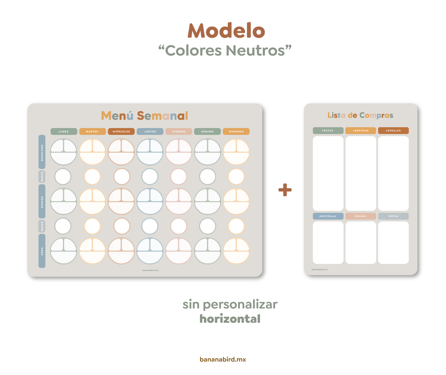 Kit de 2 planners magnéticos "Planner de Menú para Toddlers + Lista de Compras"