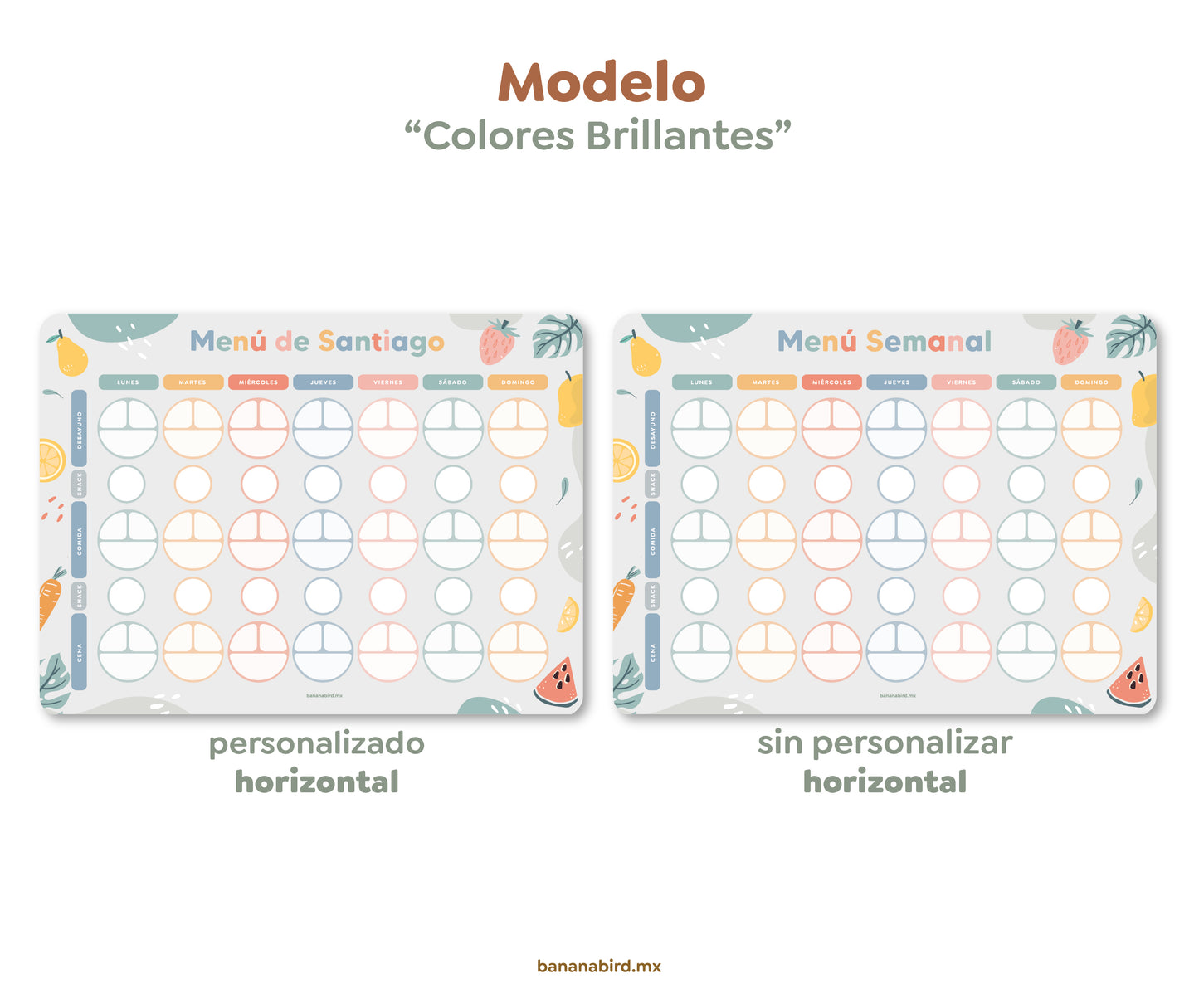 Planner magnético de "Menú para Toddlers"