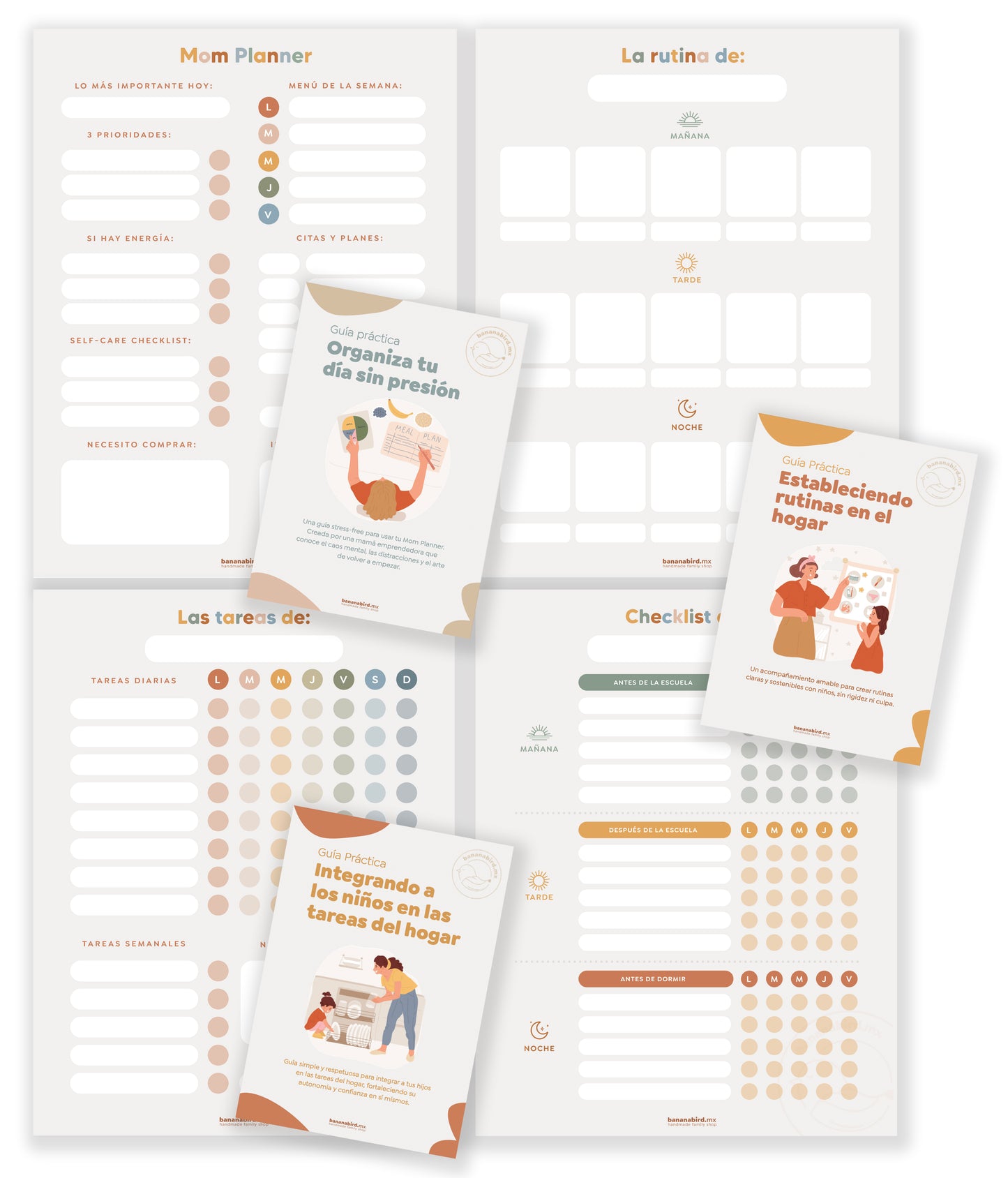 Bundle: Tablero de Rutinas + Tablero de Tareas + Mom Planner + Extras (Digitales Imprimibles)