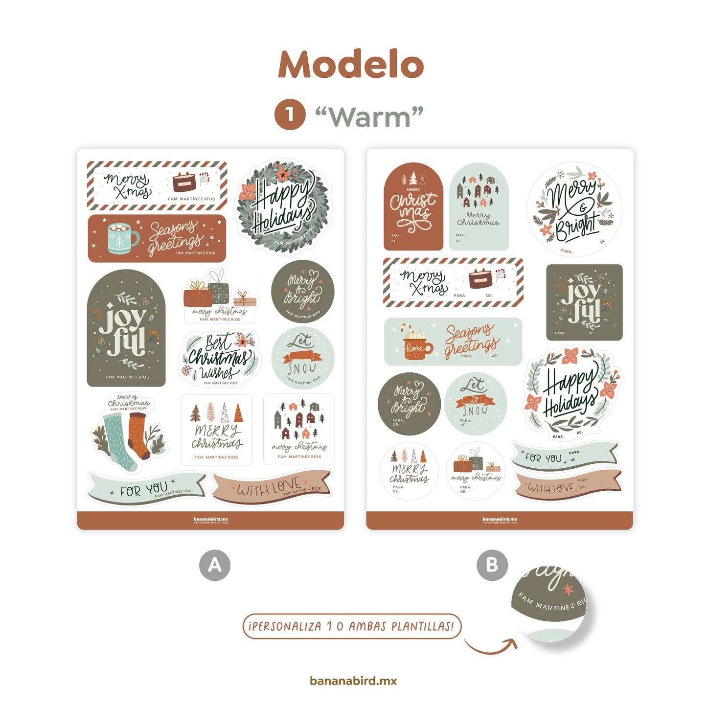 Planillas de Stickers para regalos de Navidad (LIQUIDACIÓN COLECCIÓN 2024)