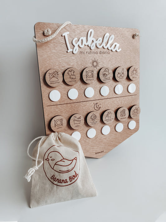 Tablero de rutinas en madera