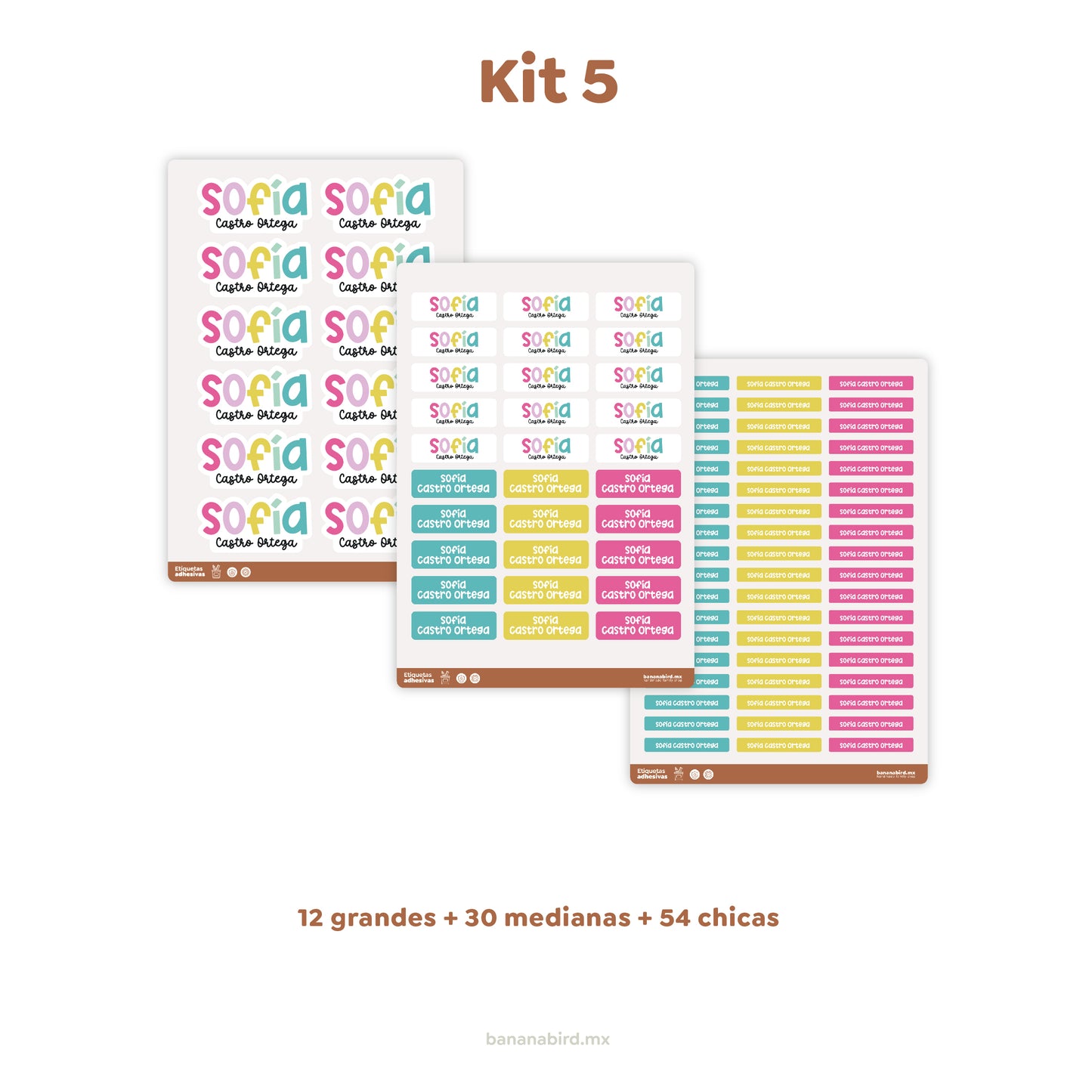 Paquetes de Etiquetas Escolares (Nombre en silueta)