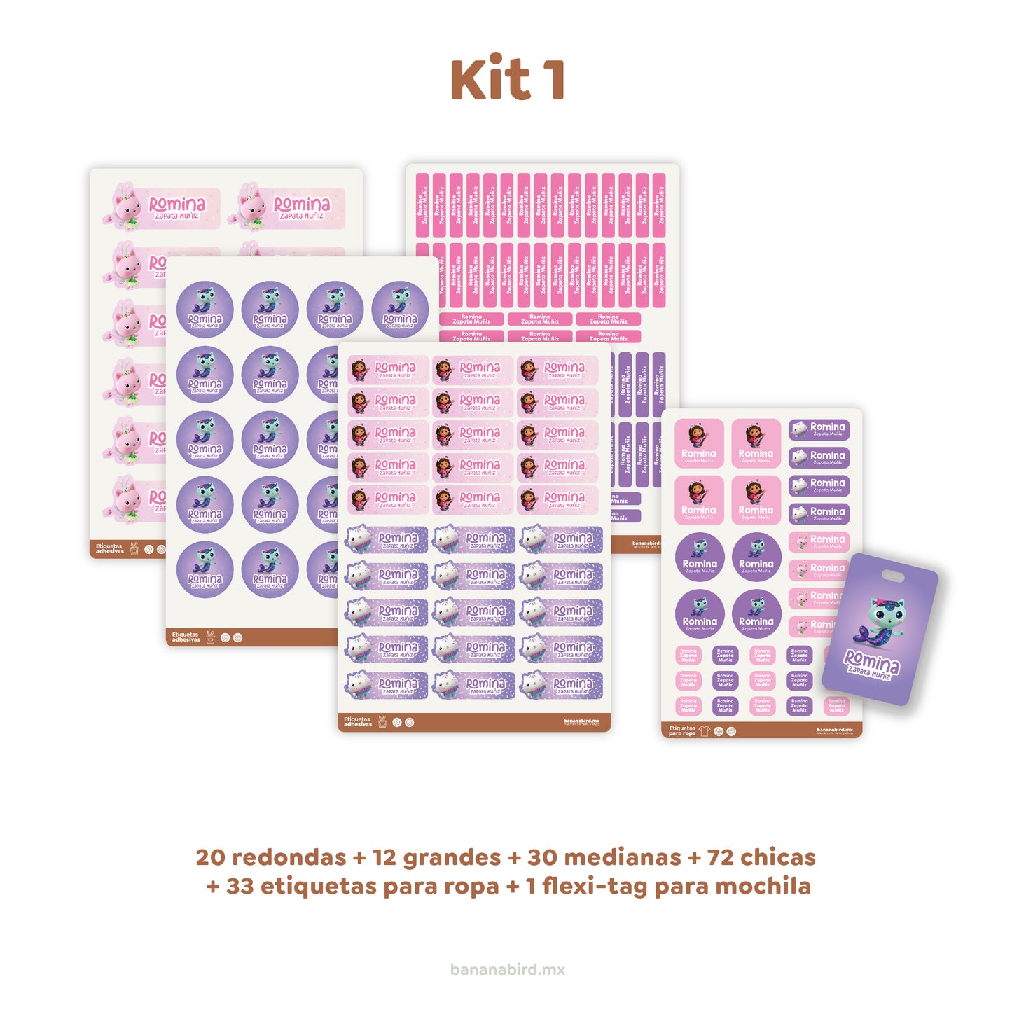 Paquetes de Etiquetas Escolares (Personajes Famosos)