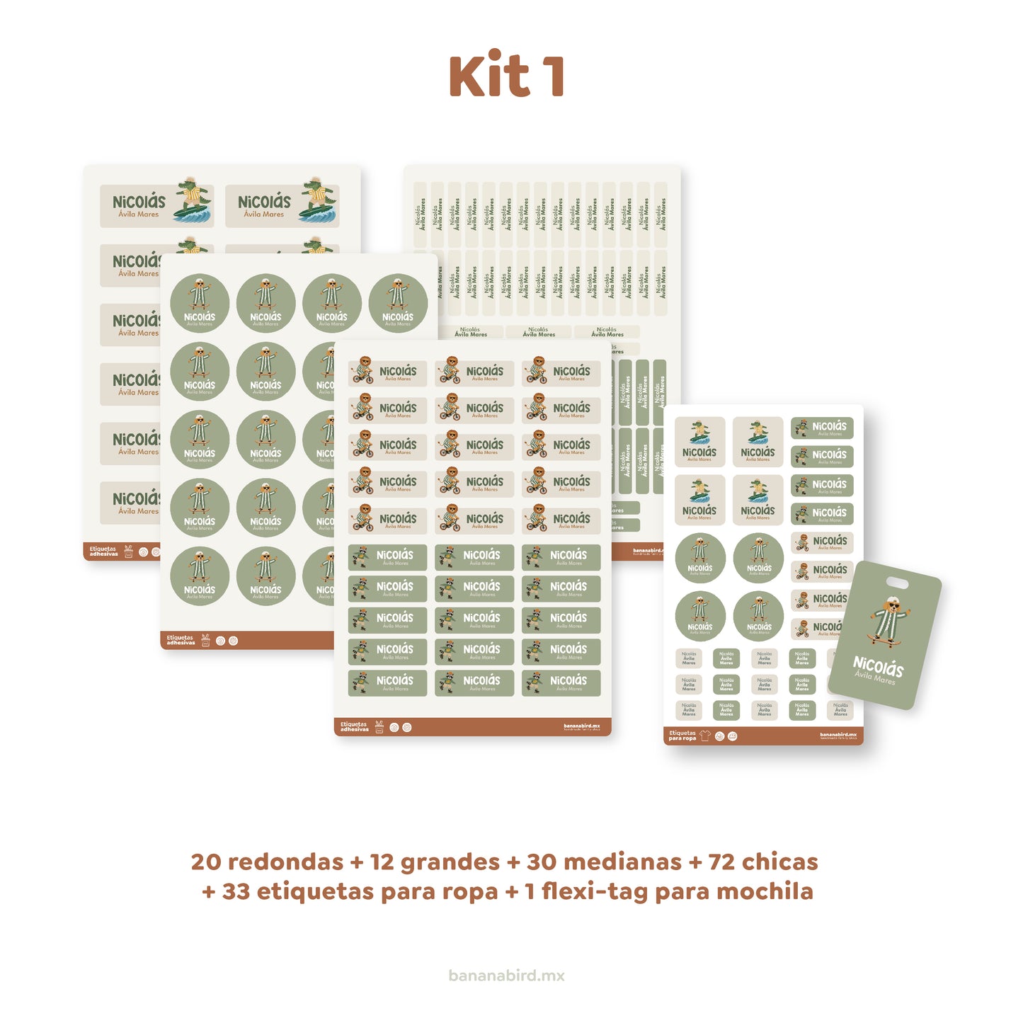 Paquetes de Etiquetas Escolares (Temáticas Clásicas)