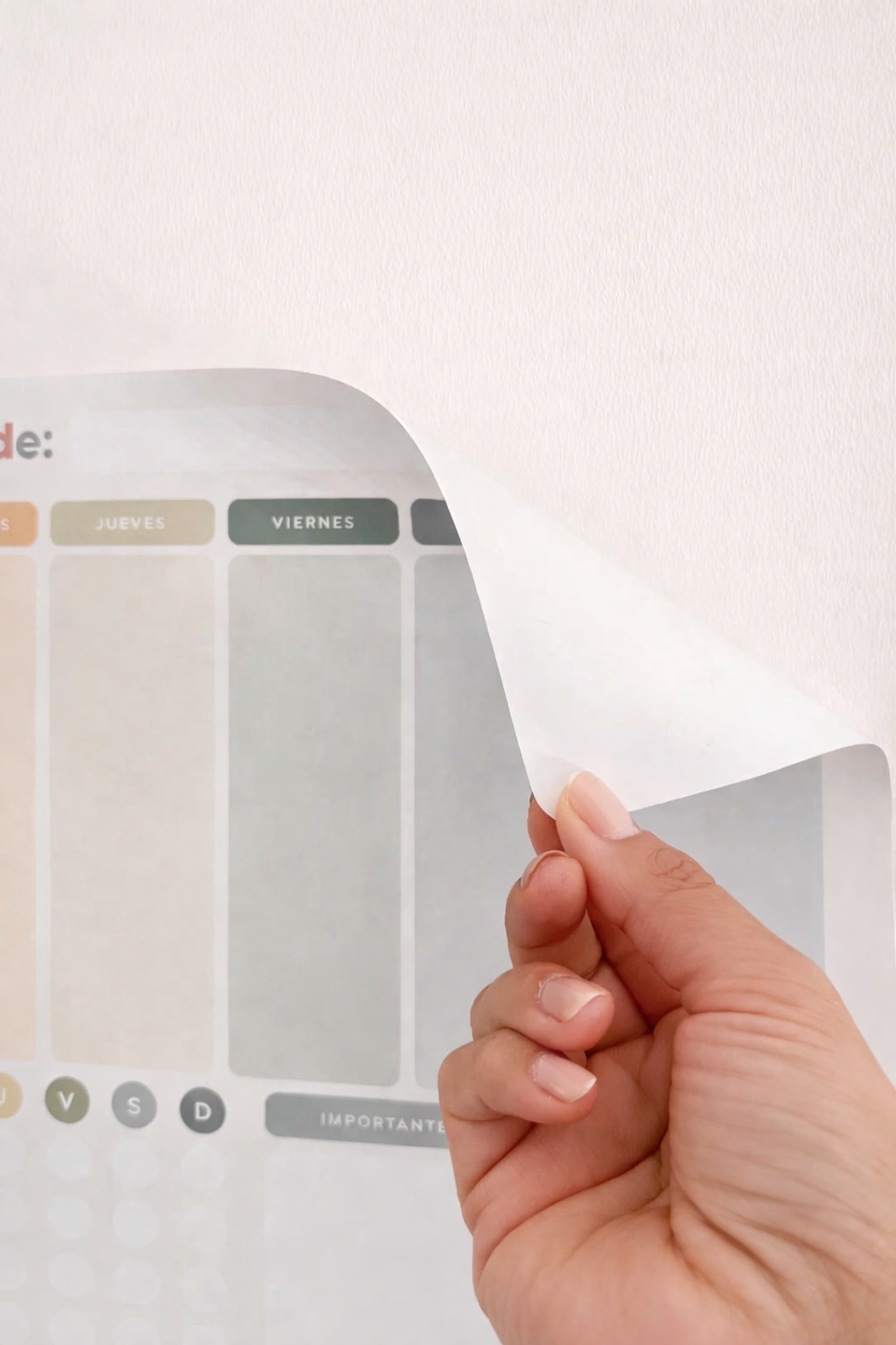 Planner Semanal en Vinil Removible para niños