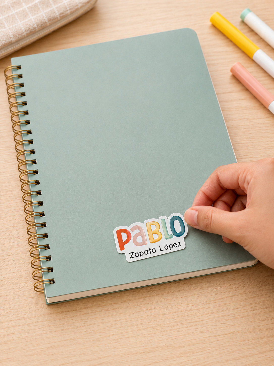 Paquetes de Etiquetas Escolares (Nombre en silueta)