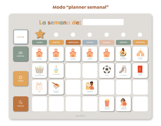 Tablero semanal / responsabilidades magnético con imanes