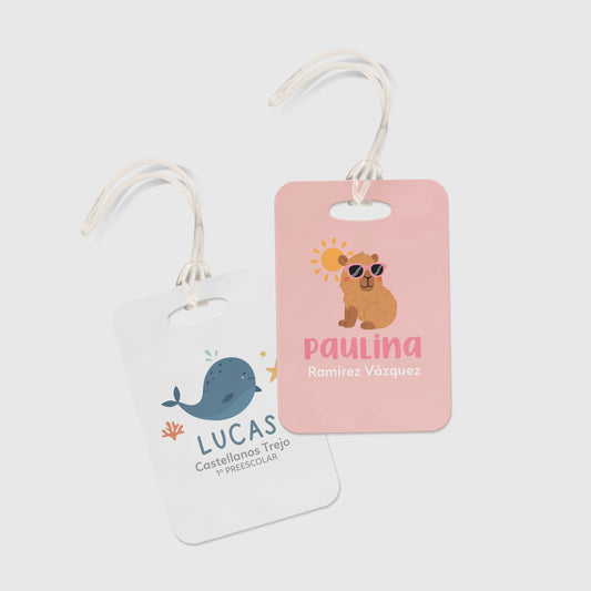 Tag para mochila en Acrílico (Temáticas Clásicas)
