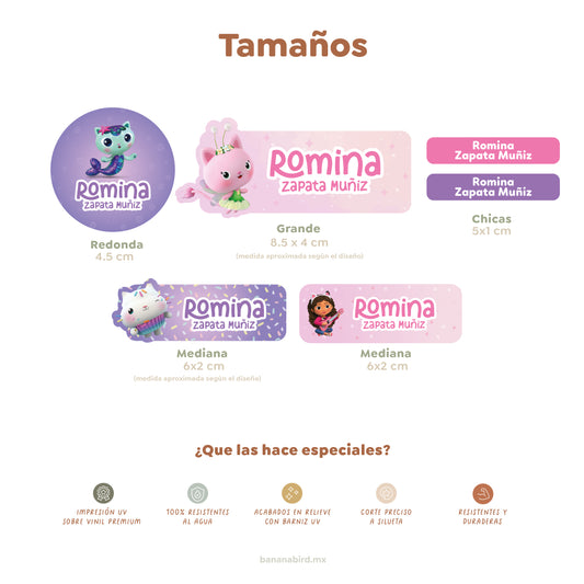 Paquetes de Etiquetas Escolares (Personajes Famosos)