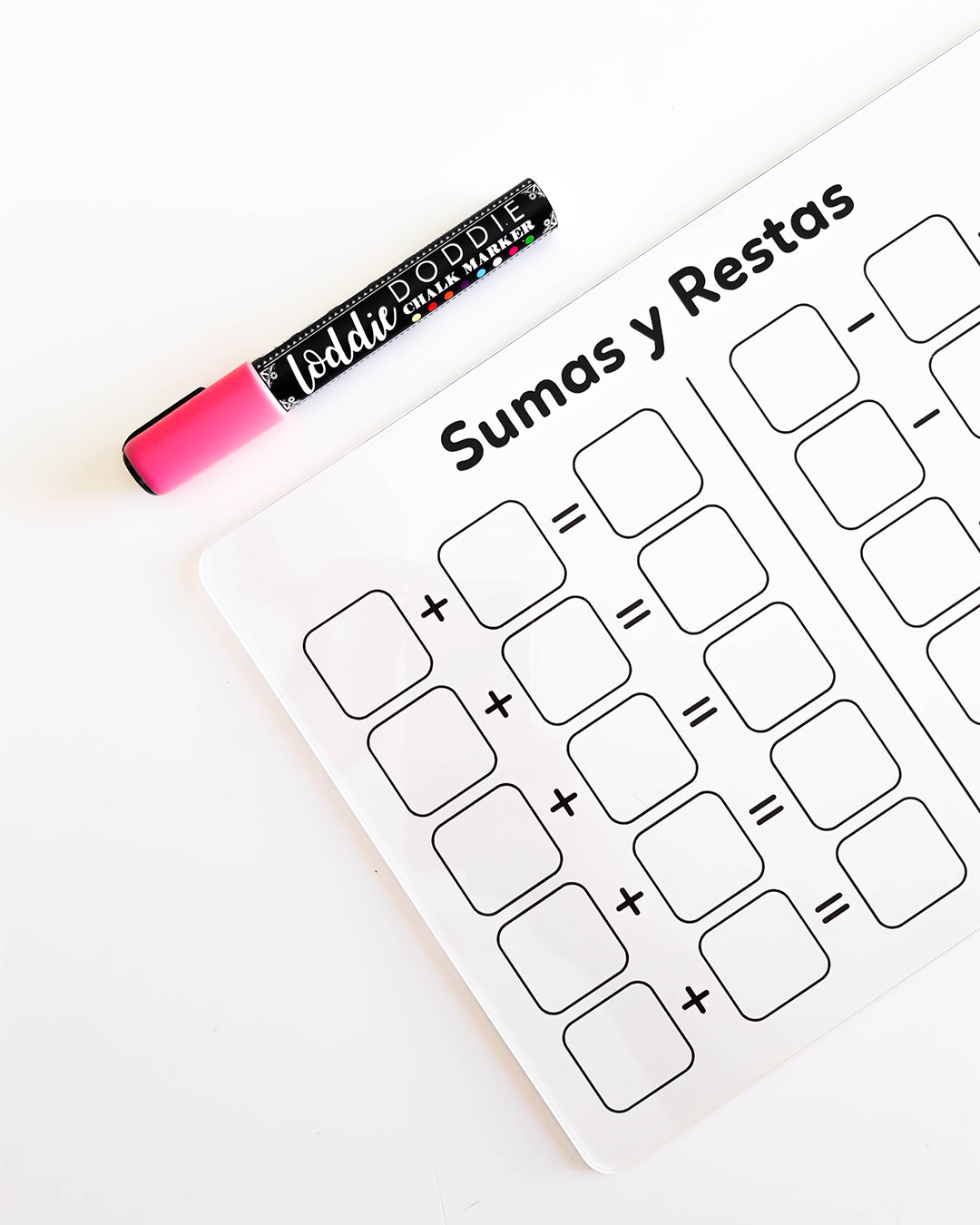 Tablero de acrílico - "Sumas y Restas" (LIQUIDACIÓN)